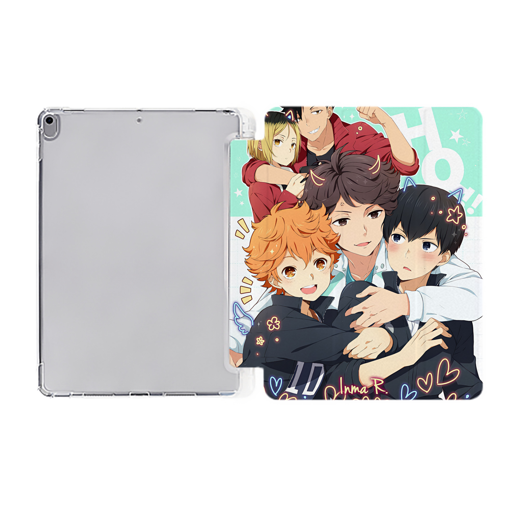 （画像用） ハイキュー!! Haikyu!! IPad ケース ペン収納付き 三つ折りスタンド PUレザー×シリコン 対応機種9.5/10.5/10.9インチ